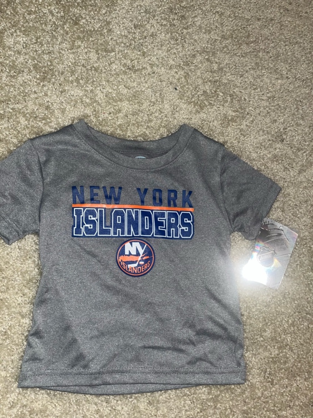 NHL New York Islanders Gray Tee with Blue & Orange Logo